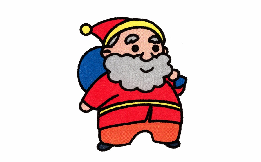 優(yōu)雅的圣誕老人-圣誕老人彩色簡筆畫