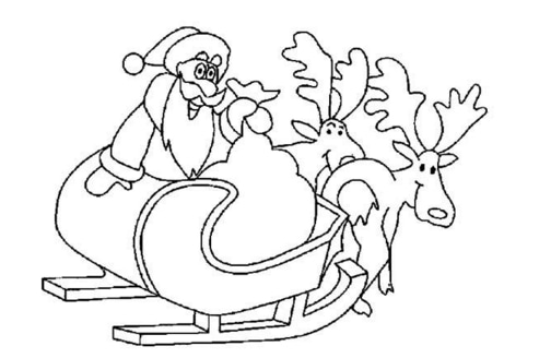 圣誕老人騎鹿簡筆畫-Santa Claus
