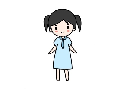 清新q版女孩怎么畫_清新q版女孩簡筆畫畫法步驟教程