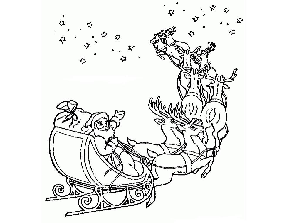 圣誕老人雪橇簡筆畫-圣誕老人來了