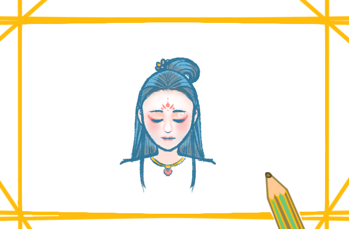 古風(fēng)美女怎么畫_古風(fēng)美女上色簡筆畫步驟圖
