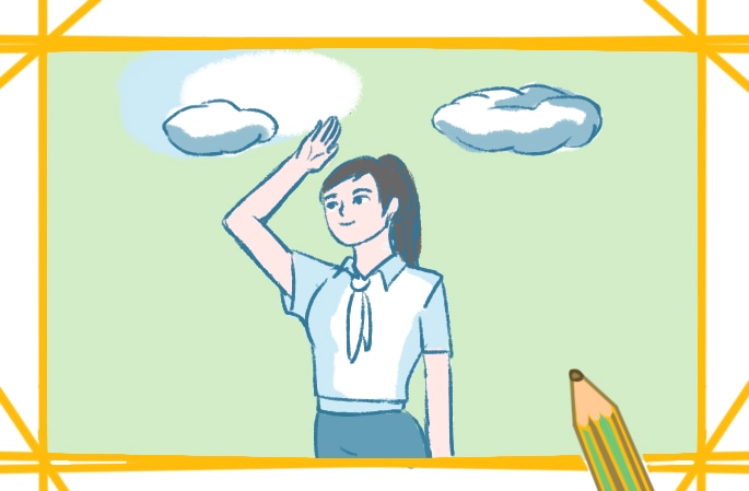 敬禮的女生要怎么畫(huà)_敬禮的女生簡(jiǎn)筆畫(huà)圖片一學(xué)就會(huì)