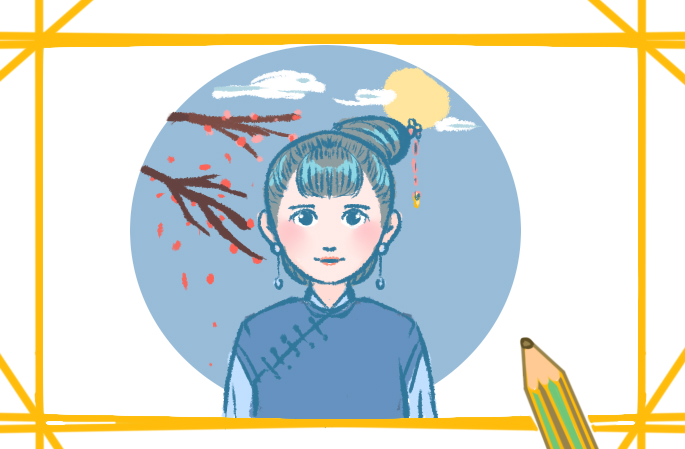古代的漂亮女生上色簡(jiǎn)筆畫要怎么畫