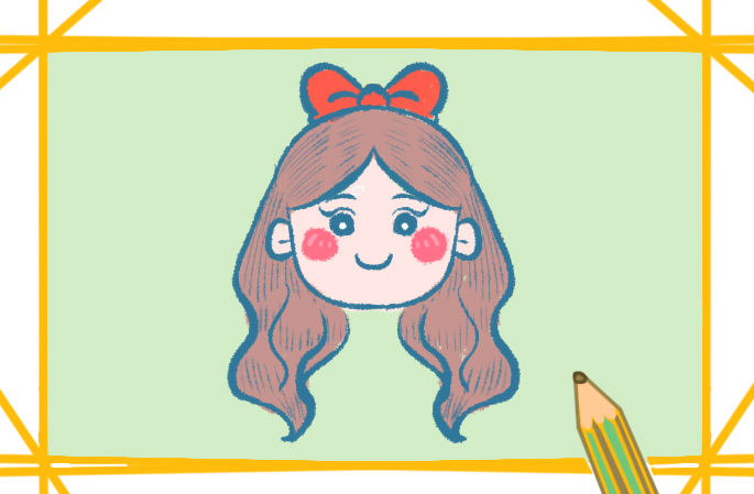 戴著蝴蝶結(jié)的女孩上色簡(jiǎn)筆畫要怎么畫