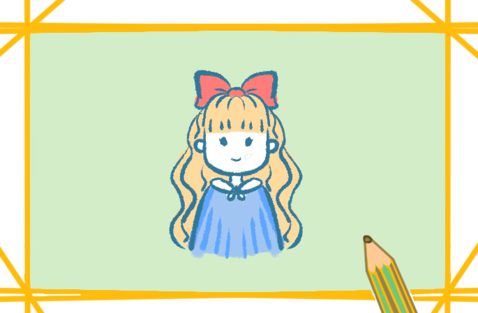 金發(fā)女孩畫畫,金發(fā)女孩簡筆畫,金發(fā)女孩簡筆畫教程