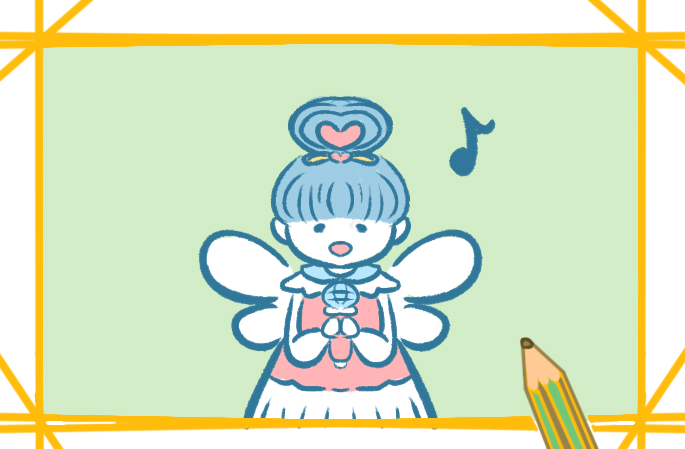 唱歌的女孩上色簡筆畫要怎么畫