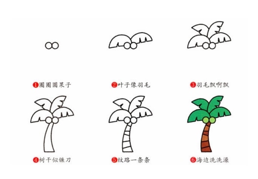 7種椰子樹簡筆畫畫法