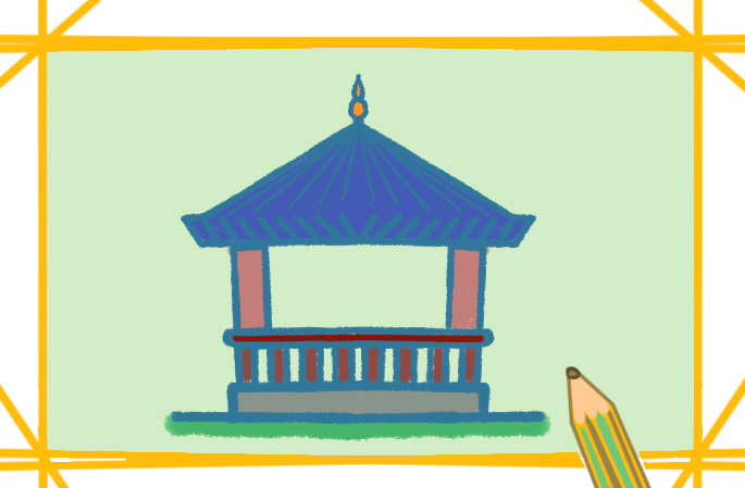 簡單好看的涼亭<a href=http://www.inspiredelm.com/jianbihua/ target=_blank class=infotextkey>簡筆畫</a>怎么畫