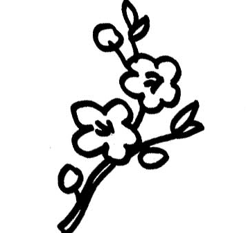 桃花植物簡筆