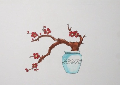 美麗的梅花簡(jiǎn)筆畫(huà)步驟