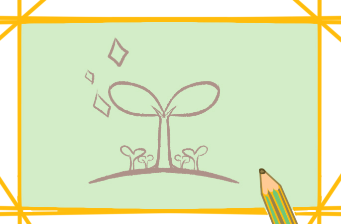 蓬勃的綠芽上色<a href=http://www.inspiredelm.com/jianbihua/ target=_blank class=infotextkey>簡筆畫</a>要怎么畫