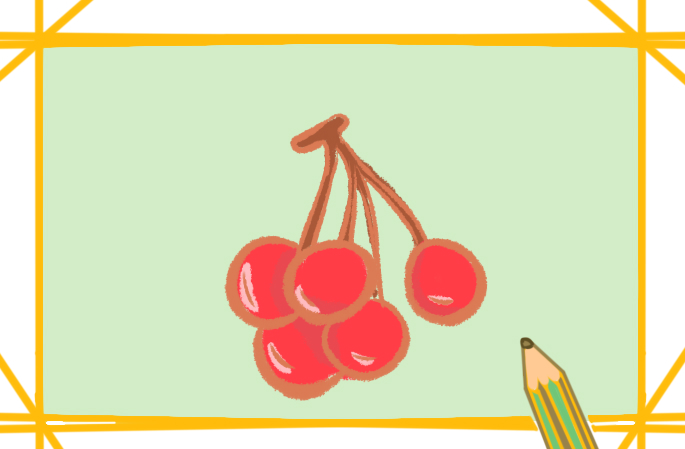 紅色的小櫻桃上色簡(jiǎn)筆畫(huà)要怎么畫(huà)？