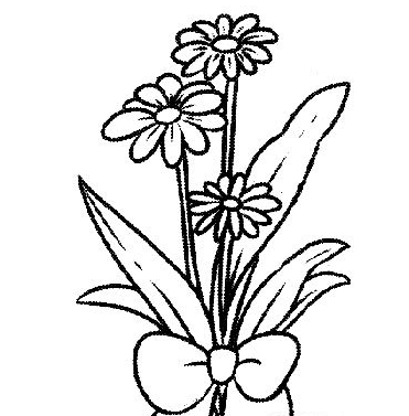 嬌艷的花朵簡筆