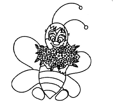 花朵和蜜蜂簡筆