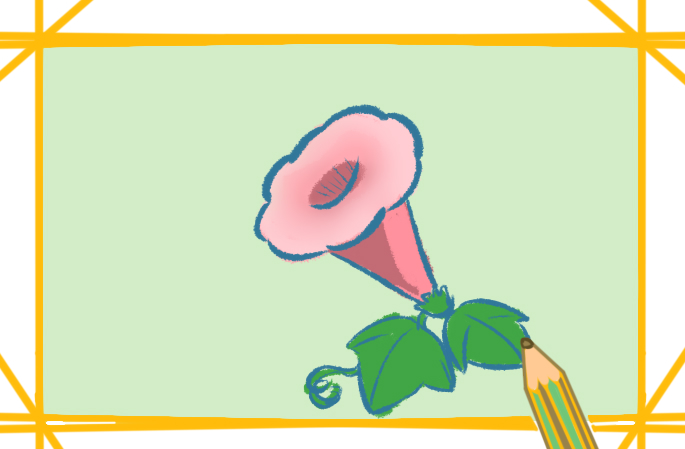 簡單的牽牛花上色<a href=http://www.inspiredelm.com/jianbihua/ target=_blank class=infotextkey>簡筆畫</a>要怎么畫