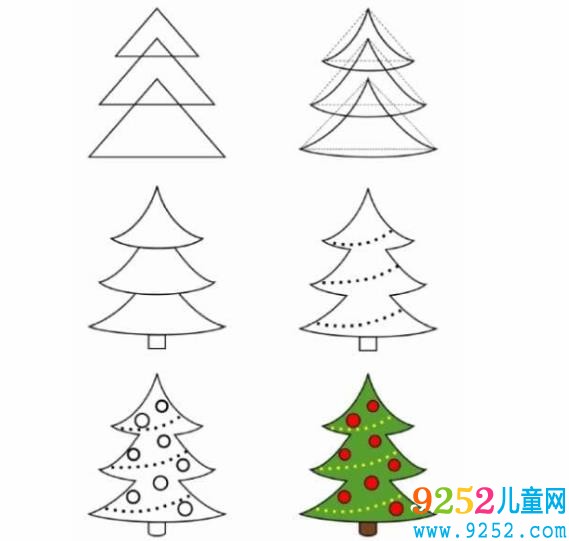 4種圣誕樹簡(jiǎn)筆 畫法