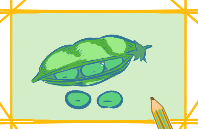 綠色的豌豆<a href=http://www.inspiredelm.com/jianbihua/ target=_blank class=infotextkey>簡筆畫</a>圖片怎么畫