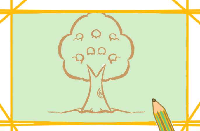 小清新的蘋果樹上色<a href=http://www.inspiredelm.com/jianbihua/ target=_blank class=infotextkey>簡筆畫</a>要怎么畫