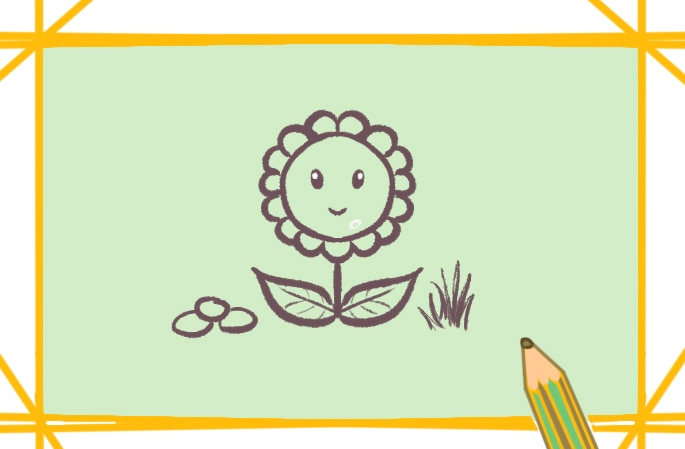 卡通好看的向日葵<a href=http://www.inspiredelm.com/jianbihua/ target=_blank class=infotextkey>簡筆畫</a>圖片怎么畫