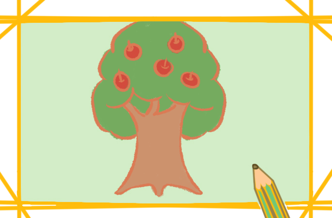 好看容易的蘋果樹上色<a href=http://www.inspiredelm.com/jianbihua/ target=_blank class=infotextkey>簡筆畫</a>要怎么畫