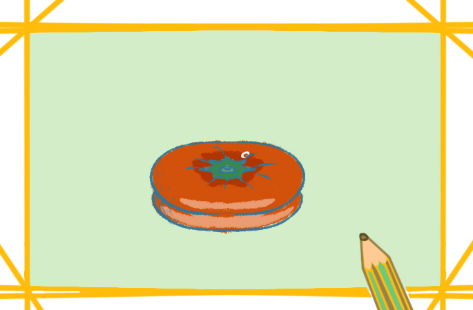 美味的柿餅上色<a href=http://www.inspiredelm.com/jianbihua/ target=_blank class=infotextkey>簡筆畫</a>要怎么畫