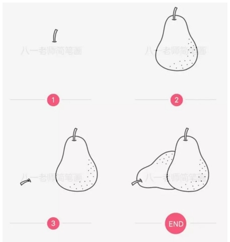 5種梨子簡筆 畫法