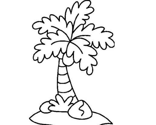 椰子樹幼兒植物簡筆