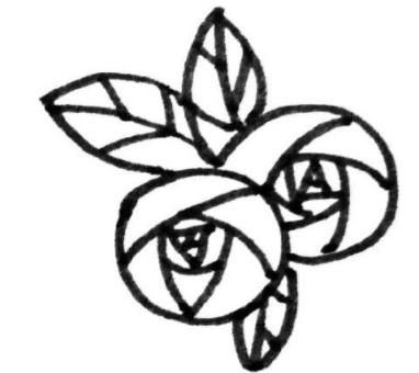 玫瑰花各種形態(tài)簡筆畫圖片