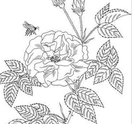 花朵和蜜蜂簡筆