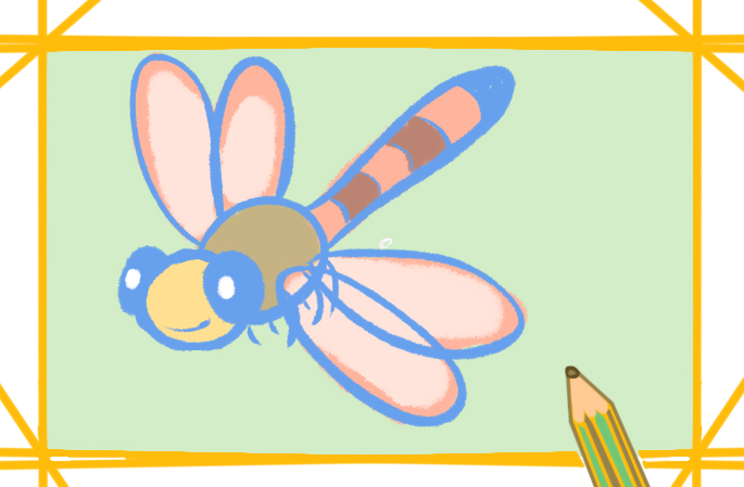 卡通大眼睛的蜻蜓上色<a href=http://www.inspiredelm.com/jianbihua/ target=_blank class=infotextkey>簡筆畫</a>要怎么畫