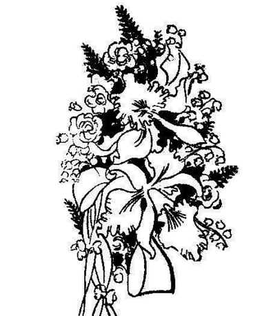 一束美麗的花朵簡筆