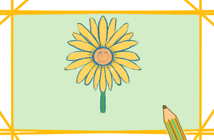 美麗的黃色菊花上色<a href=http://www.inspiredelm.com/jianbihua/ target=_blank class=infotextkey>簡筆畫</a>要怎么畫