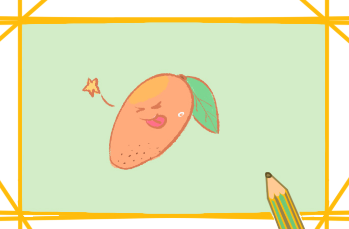 卡通小芒果上色<a href=http://www.inspiredelm.com/jianbihua/ target=_blank class=infotextkey>簡筆畫</a>要怎么畫