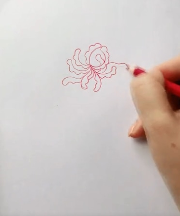 紅色彼岸花簡筆步驟