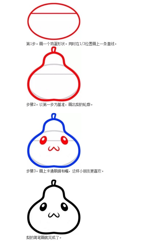 5種梨子簡筆 畫法