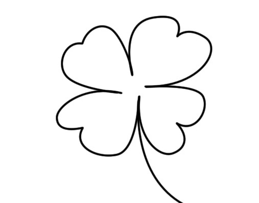 四葉幸運(yùn)草植物簡筆