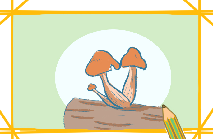 褐色的蘑菇上色<a href=http://www.inspiredelm.com/jianbihua/ target=_blank class=infotextkey>簡筆畫</a>要怎么畫