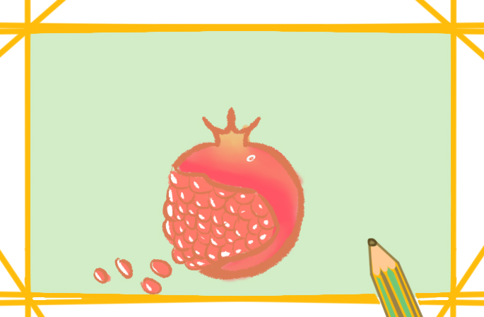 美麗的石榴上色<a href=http://www.inspiredelm.com/jianbihua/ target=_blank class=infotextkey>簡筆畫</a>要怎么畫