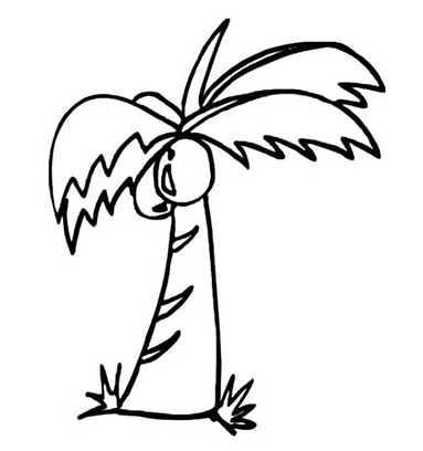 椰子樹幼兒植物簡筆
