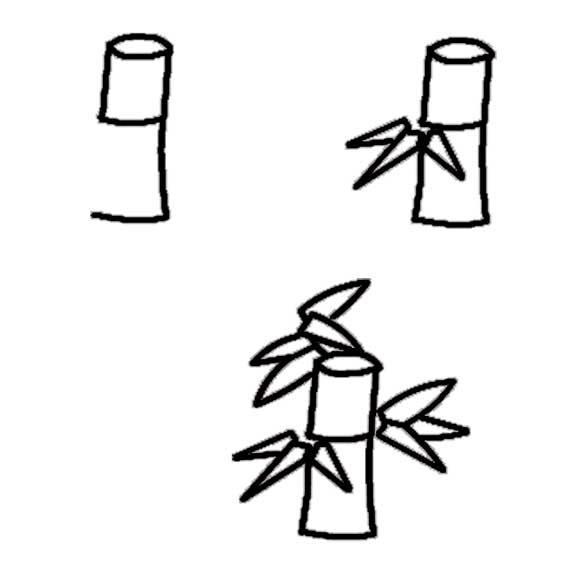 翠色欲滴的竹子簡筆