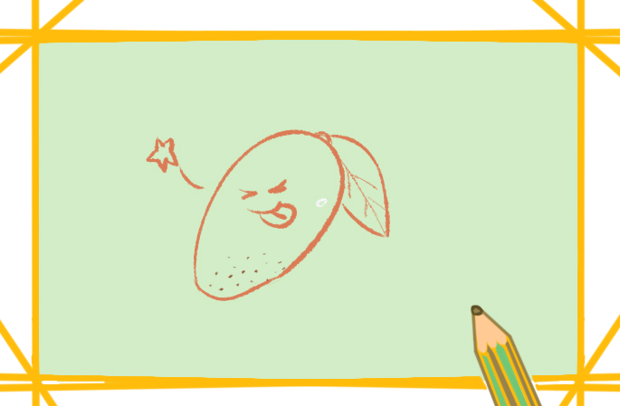 卡通小芒果上色<a href=http://www.inspiredelm.com/jianbihua/ target=_blank class=infotextkey>簡筆畫</a>要怎么畫