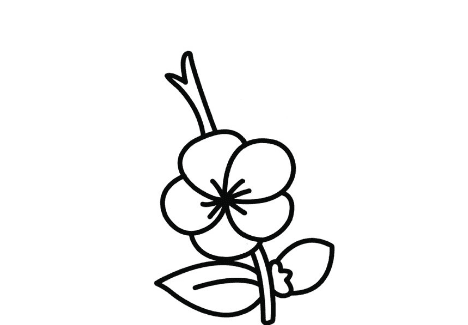 梅花植物簡筆