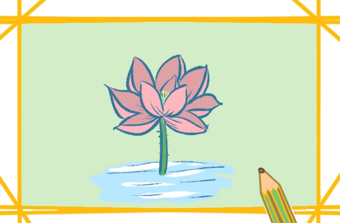 簡單好看的荷花<a href=http://www.inspiredelm.com/jianbihua/ target=_blank class=infotextkey>簡筆畫</a>圖片怎么畫