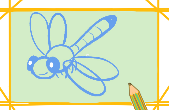 卡通大眼睛的蜻蜓上色<a href=http://www.inspiredelm.com/jianbihua/ target=_blank class=infotextkey>簡筆畫</a>要怎么畫