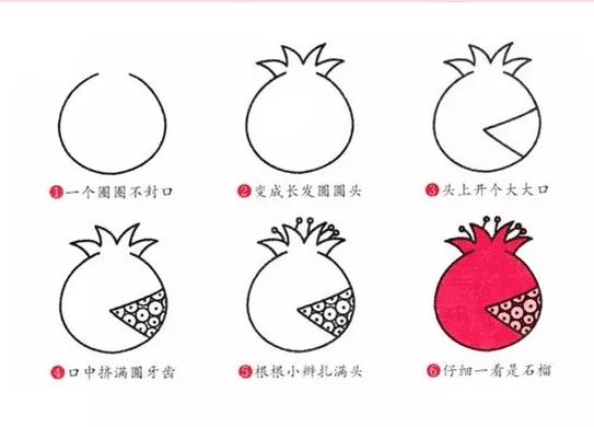 石榴的簡筆畫畫法步驟圖解