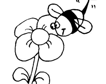 花朵和蜜蜂簡筆