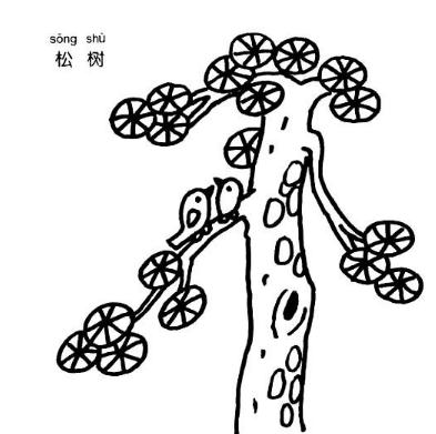 松樹兒童繪畫作品圖集