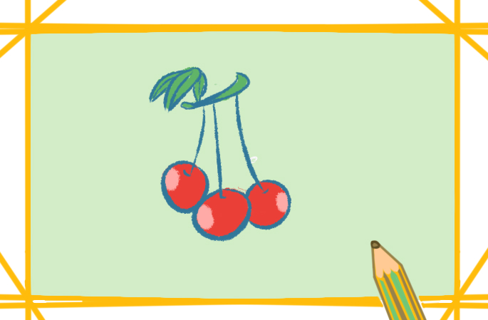 簡(jiǎn)易的櫻桃<a href=http://www.inspiredelm.com/jianbihua/ target=_blank class=infotextkey>簡(jiǎn)筆畫</a>怎么畫