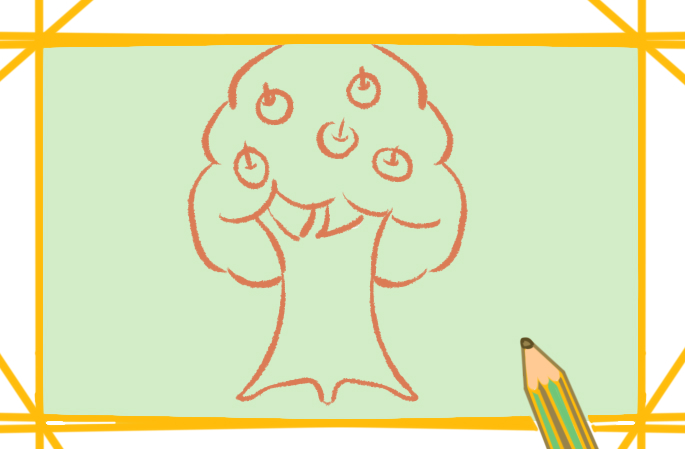 好看容易的蘋果樹上色<a href=http://www.inspiredelm.com/jianbihua/ target=_blank class=infotextkey>簡筆畫</a>要怎么畫