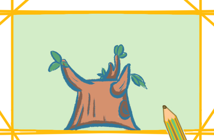 發(fā)芽的枯木上色<a href=http://www.inspiredelm.com/jianbihua/ target=_blank class=infotextkey>簡筆畫</a>要怎么畫